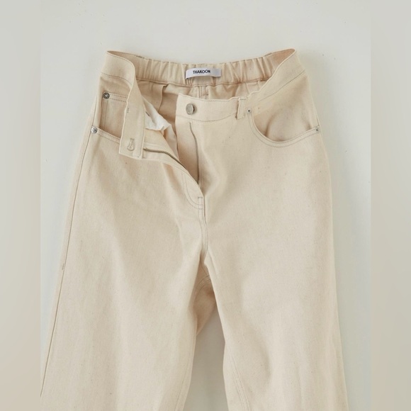Thakoon High-Waisted Ecru Denim Pant - Picture 4 of 8